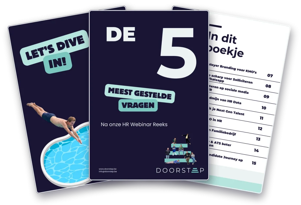 Drie pagina's uit het e-book De 5 meest gestelde vragen na onze HR Webinarreeks