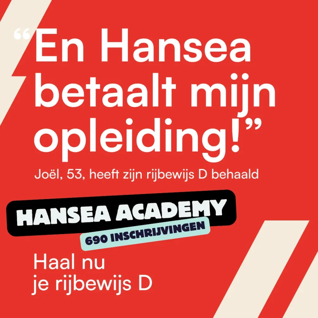 Campagnebeeld Hansea: Met de bus naar je opleiding rijbewijs D? Meet the Hansea Academy!
